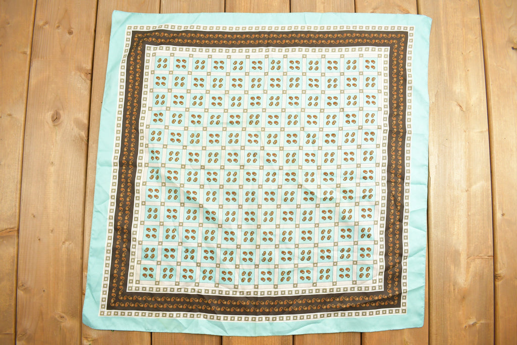 Vintage 1980s Abstract Gridded Pattern Scarf
