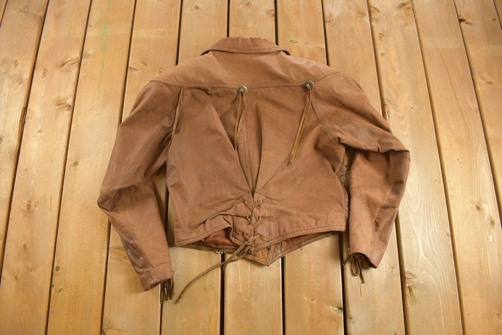 Vintage 1980s Paris Sport Club Western Fringe Jacket