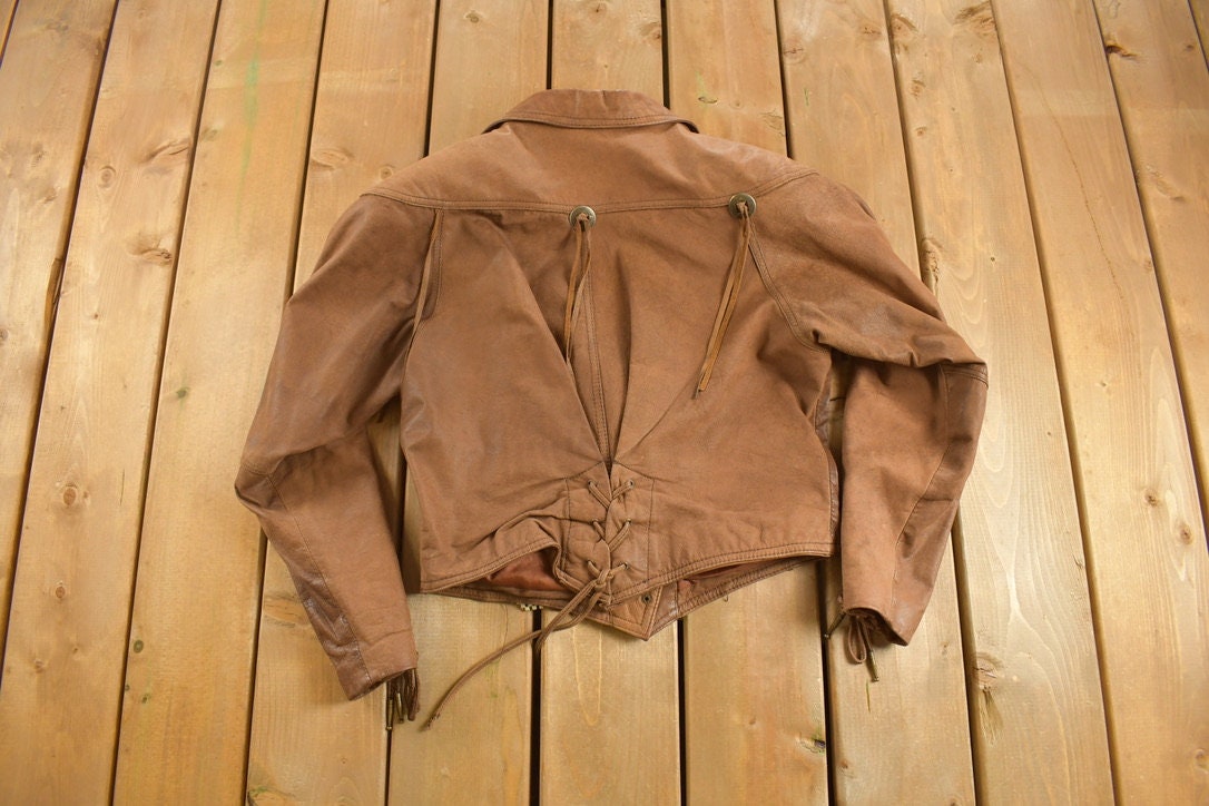 Vintage 1980s Paris Sport Club Western Fringe Jacket