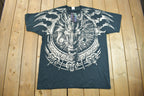 Vintage 2001 Deadstock Liquid Blue Dragon Wizard Big Graphic T-Shirt