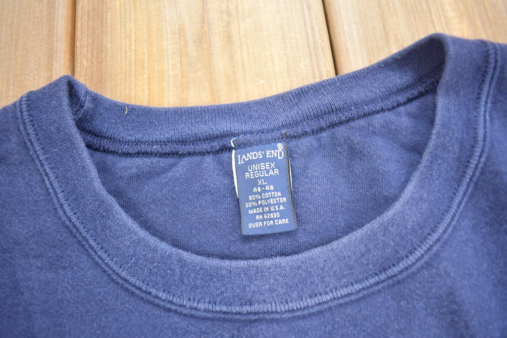 Vintage 1990s Lands End Unisex Blank Crewneck Sweatshirt