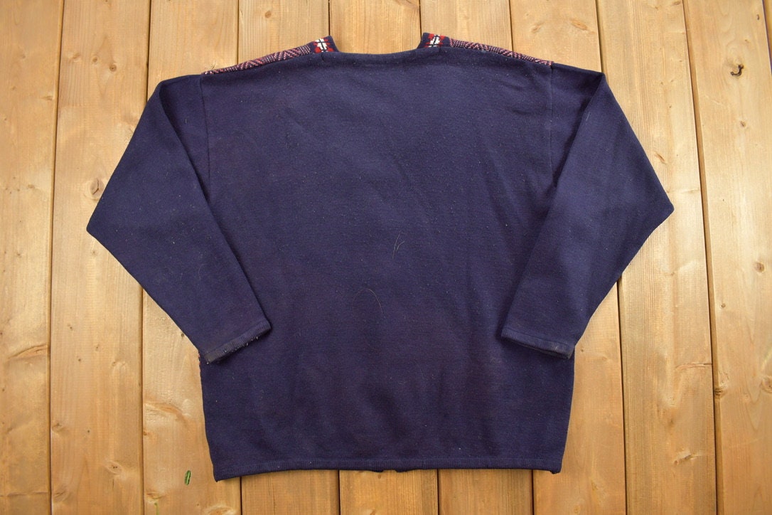 Vintage 1980s Cardigan Button Up Sweater / Outdoor & Wilderness / Pullover Sweatshirt / Modern Choice