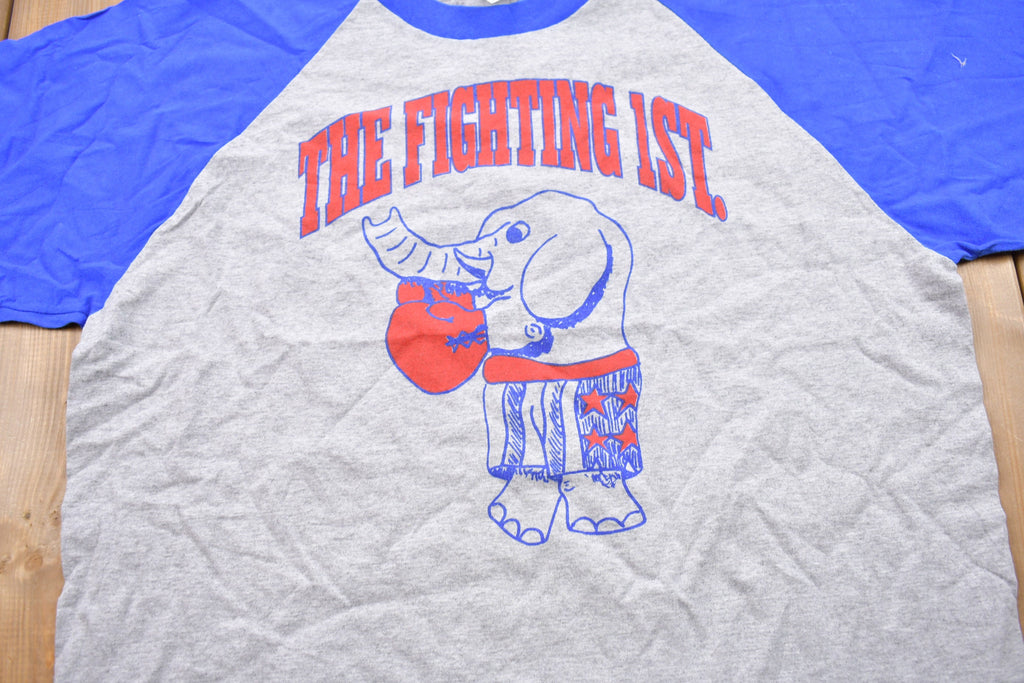 Vintage 1990s The Fighting 1st Elephant Graphic T-Shirt