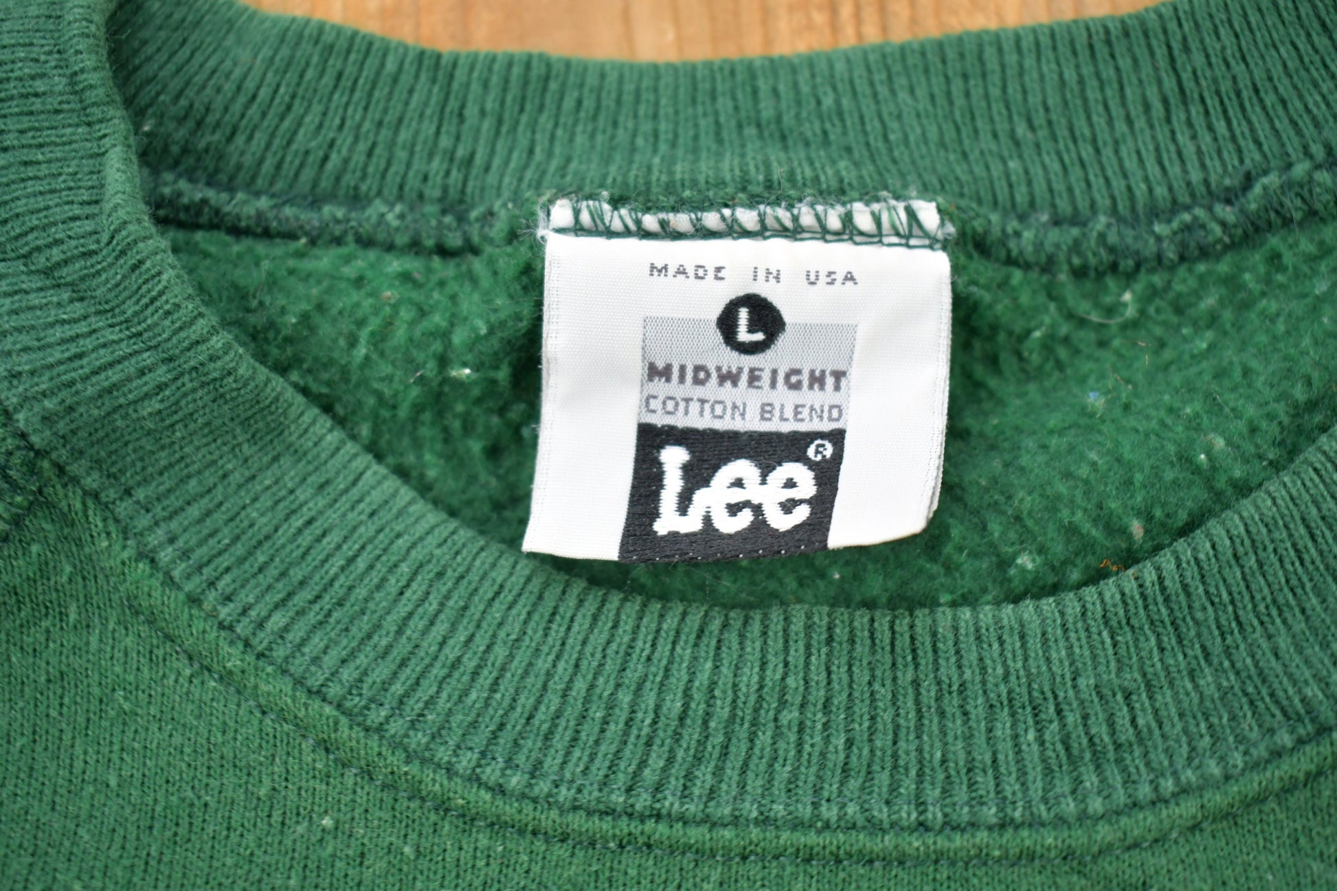 Vintage 1990s Blank Green Lee Crewneck Sweatshirt
