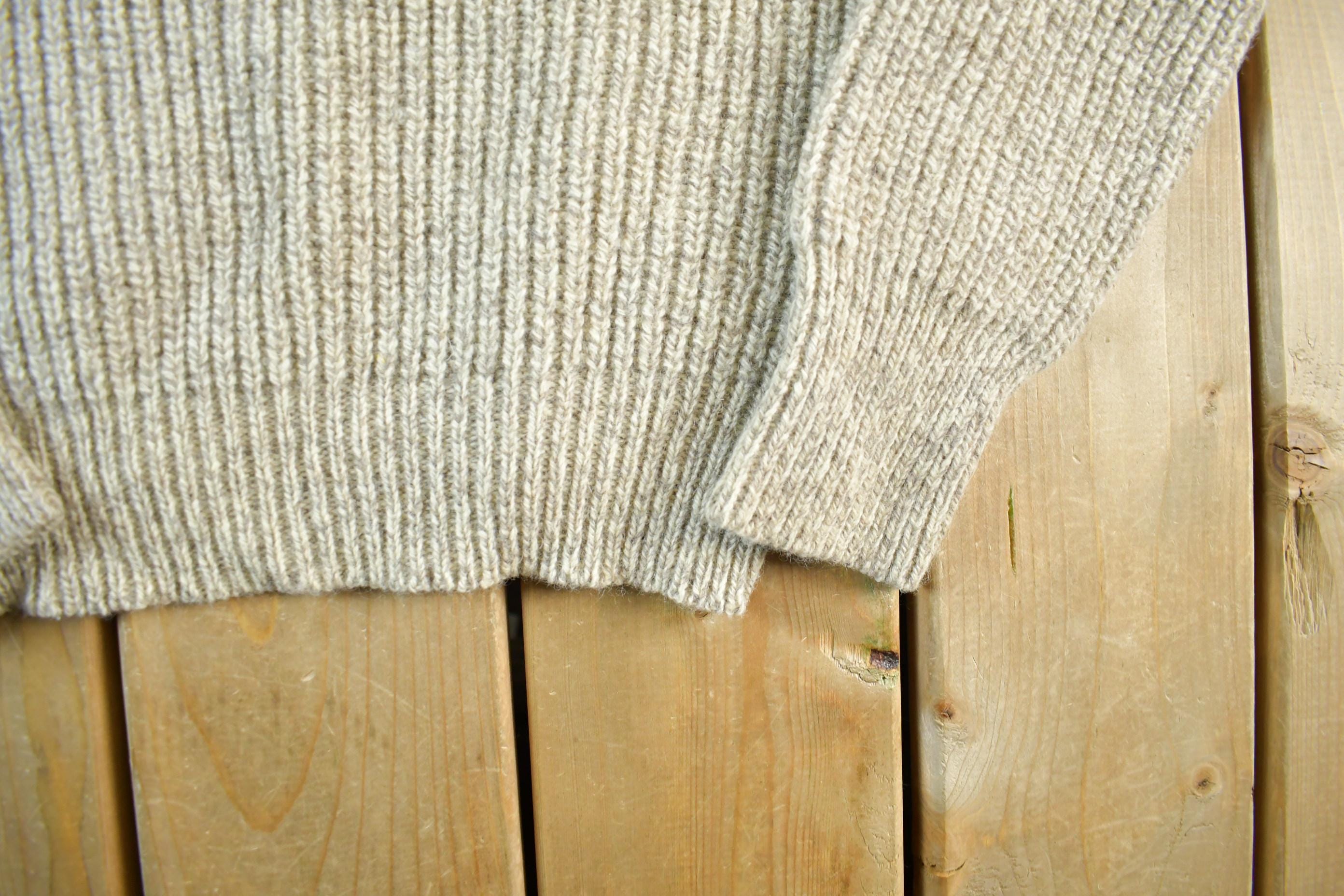 Vintage 1980s Peconic Bay Traders Fisherman Ribbed Wool Knit Sweater Men's Small