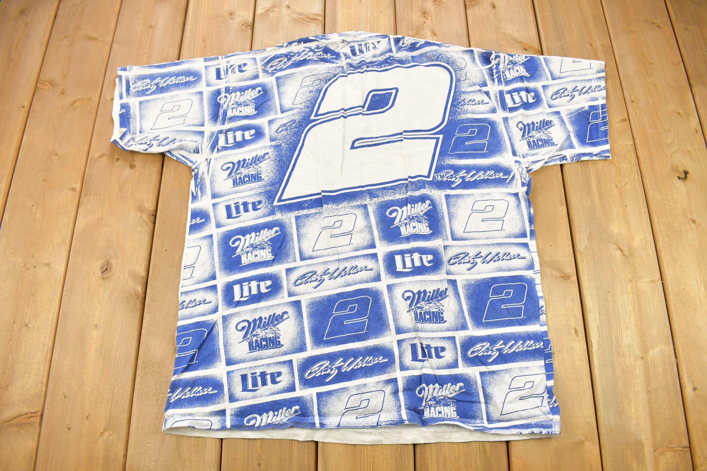 Vintage 1997 Rusty Wallace All Over Print NASCAR T-Shirt