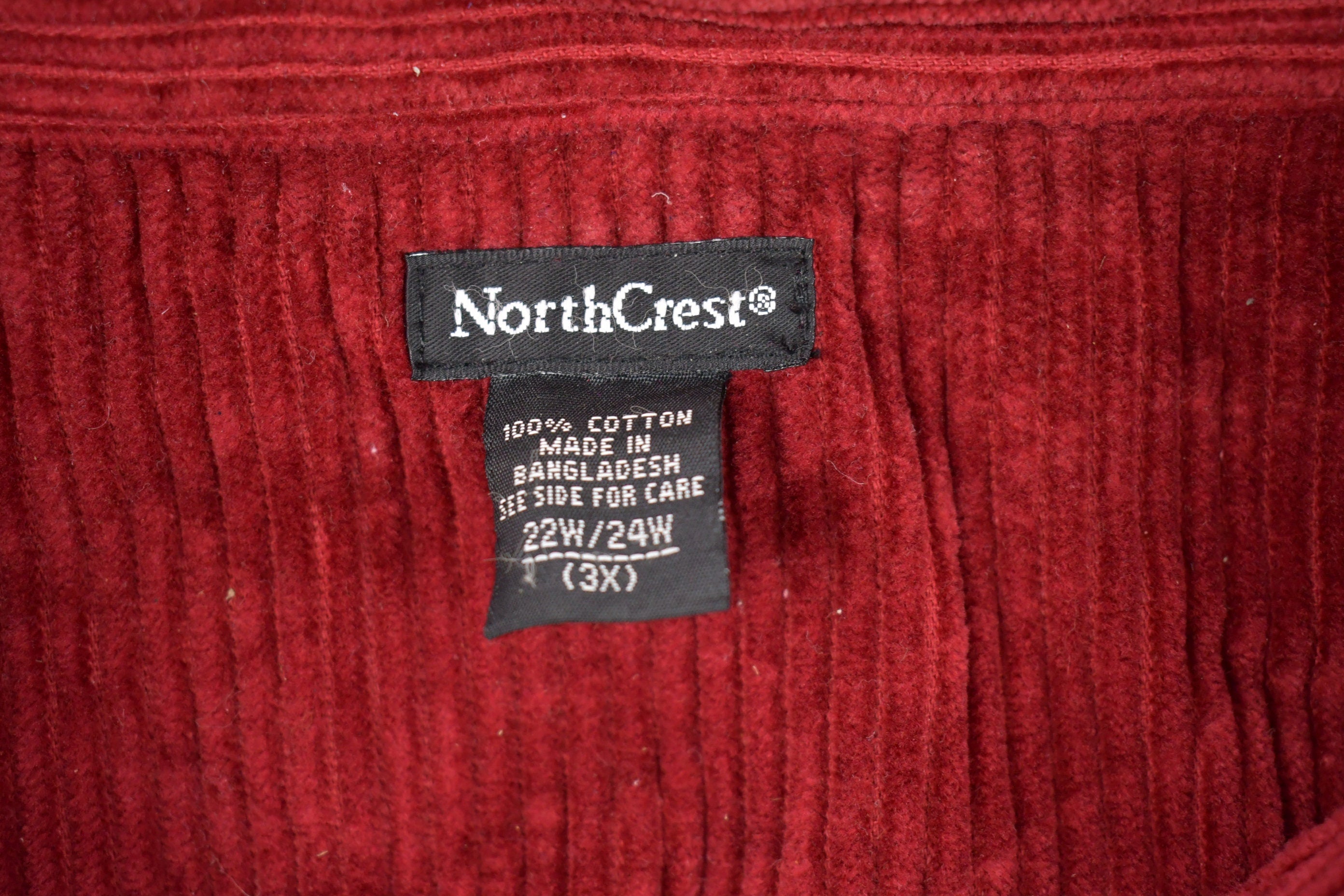 Vintage 1990s North Crest Zip Up Corduroy Shirt