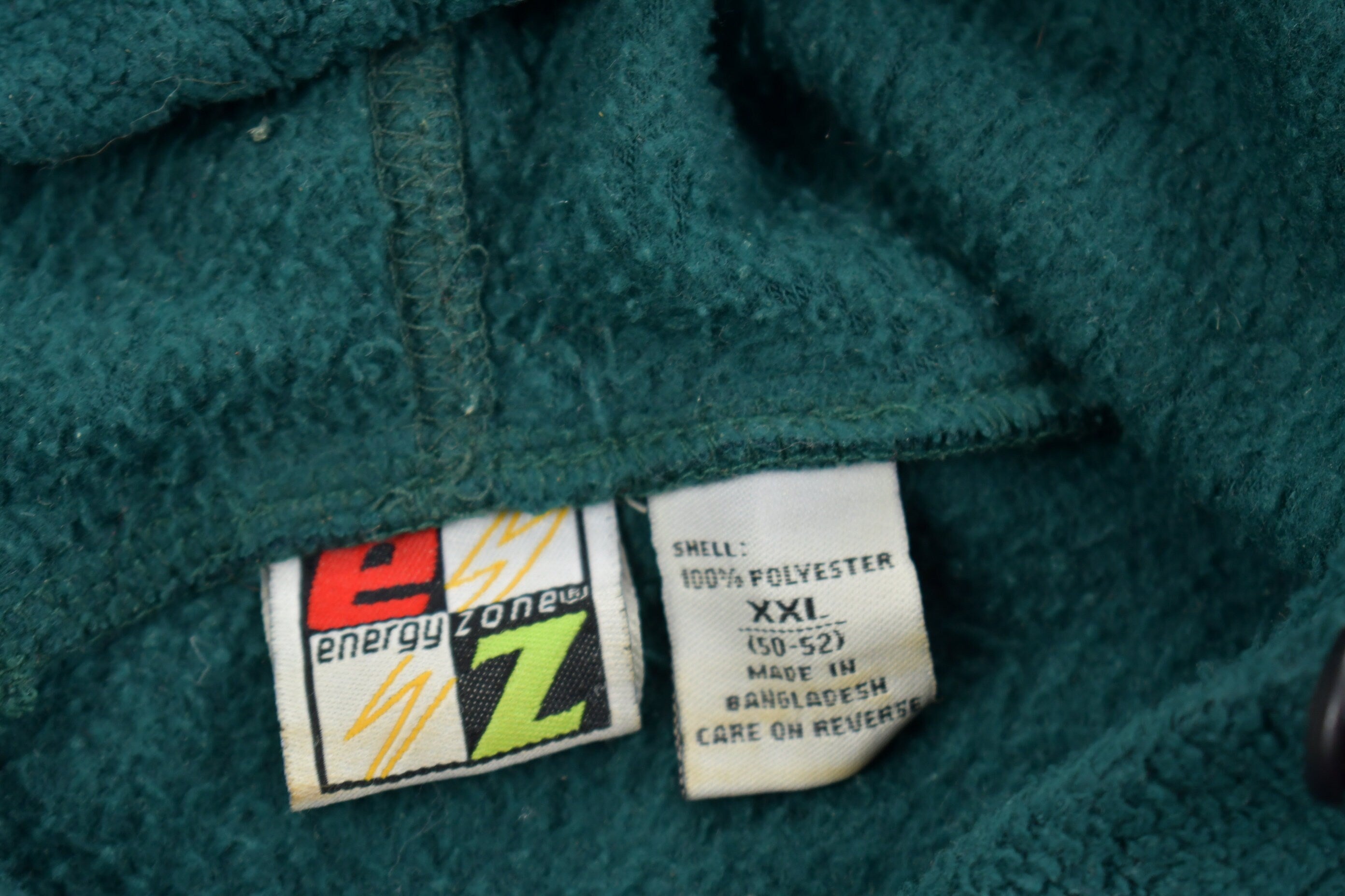 Vintage 1990s Green Quarter Zip Fleece Hoodie