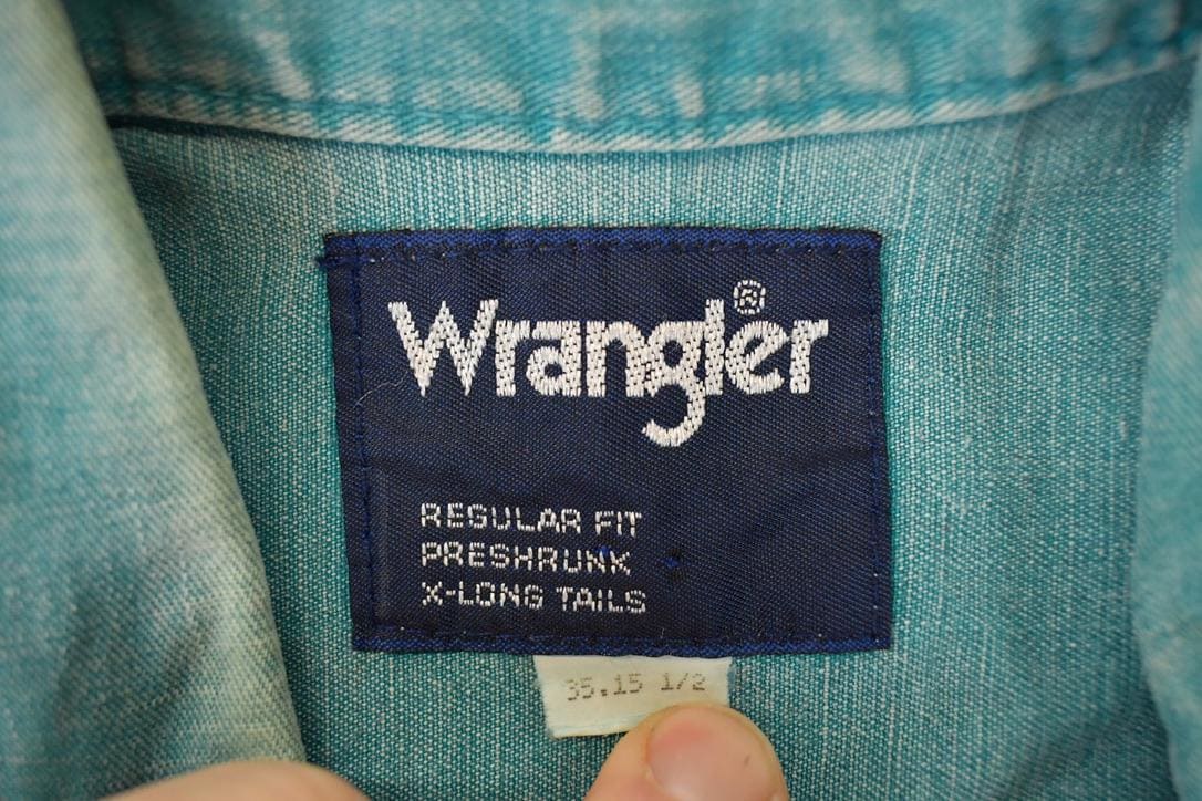 Vintage 1990s Wrangler X Long Tails Western Button Up Shirt Mens L
