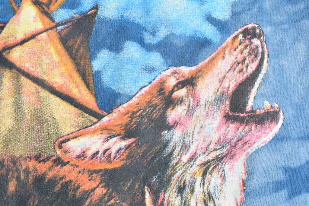 Vintage 1990s Nature Theme Bear Moose Wolf Graphic T-Shirt