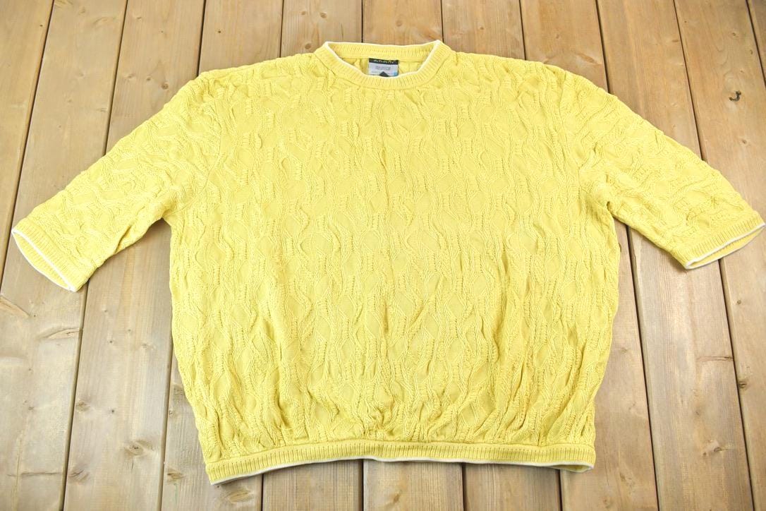 Vintage 1990s Coogi Made In Australia 3D knit 100% Cotton Abstract Pattern Crewneck Sweater