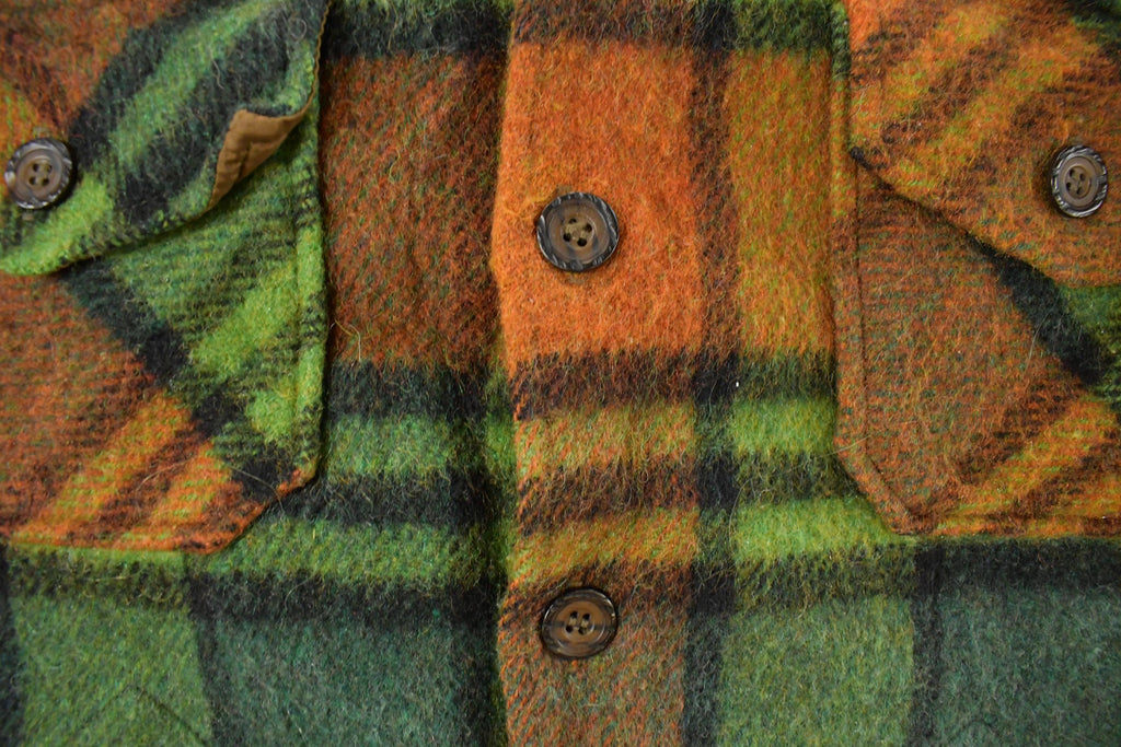 Vintage 1970s Deacon Brothers Flannel Shirt Jacket Men's Large