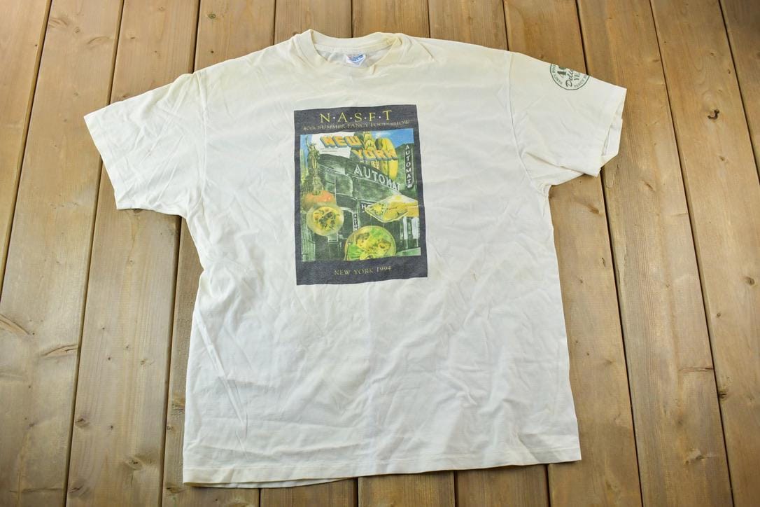 Vintage 1994 NASFT New York Fancy Food Show Souvenir Single Stitch Graphic Print T-Shirt