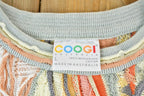 Vintage 1990s Coogi Made In Australia 3D knit 100% Cotton Abstract Pattern Crewneck Sweater