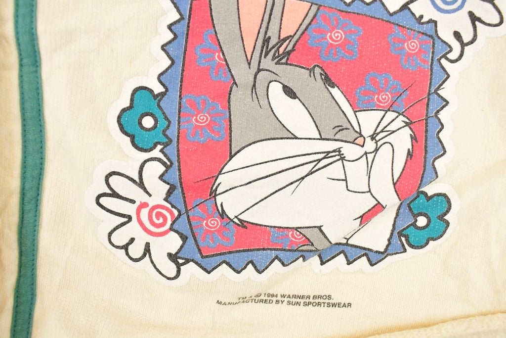 Vintage 1994 Warner Bros Looney Tunes Bugs Bunny Button Up Baseball Jersey Women's L