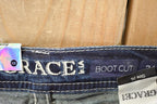 Vintage Deadstock Y2K Grace In LA Bedazzled Bootcut Low Rise Jeans Women's Size 26 x 30