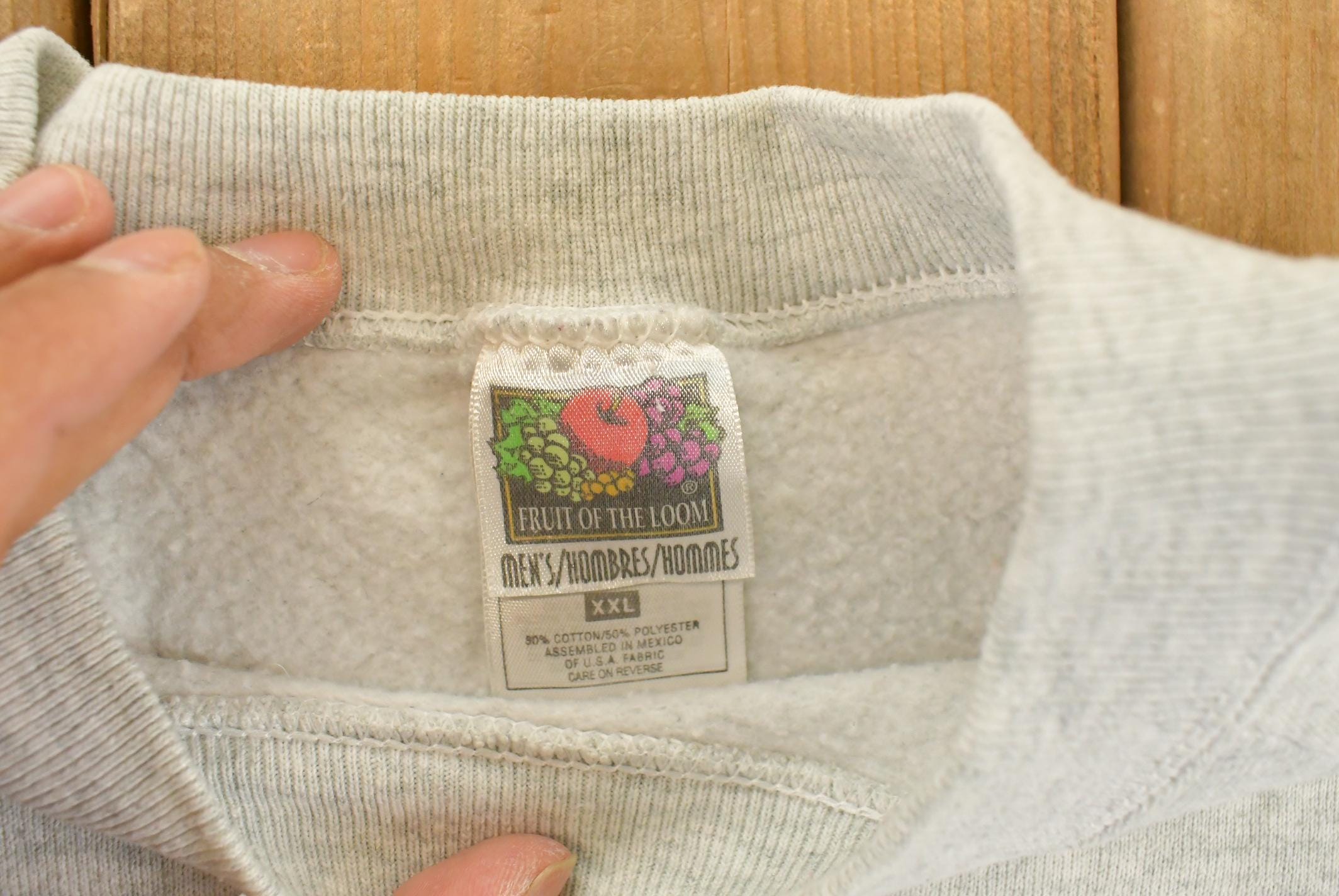 Vintage 1990s Fruit of the Loom Blank Crewneck Sweatshirt Men's 2XL