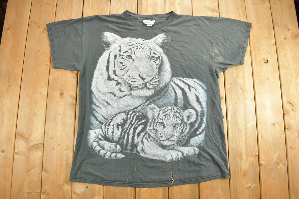 Vintage 1990s White Tigers Graphic T Shirt