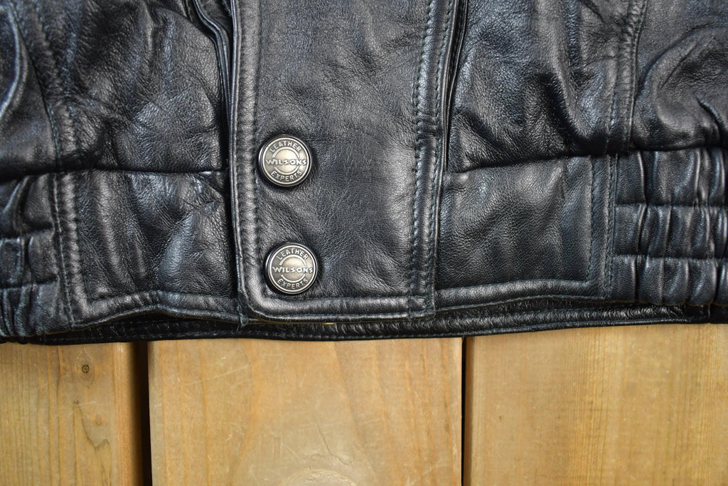 Vintage 1990s Wilson Thinsulate Motorcycle Leather Biker Jacket Made In USA