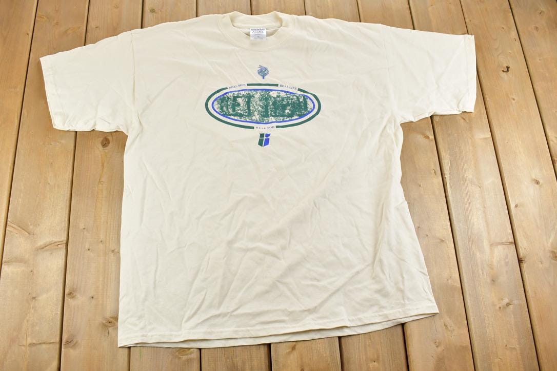 Vintage 1990s Real Men Real God Souvenir T-Shirt
