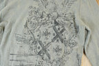 Women Vintage Vigoss Y2K Graphic Print T-Shirt / Vigoss Grunge Skull Print / Contrast Stitch / Internet Famous Clothing / Over Dyed