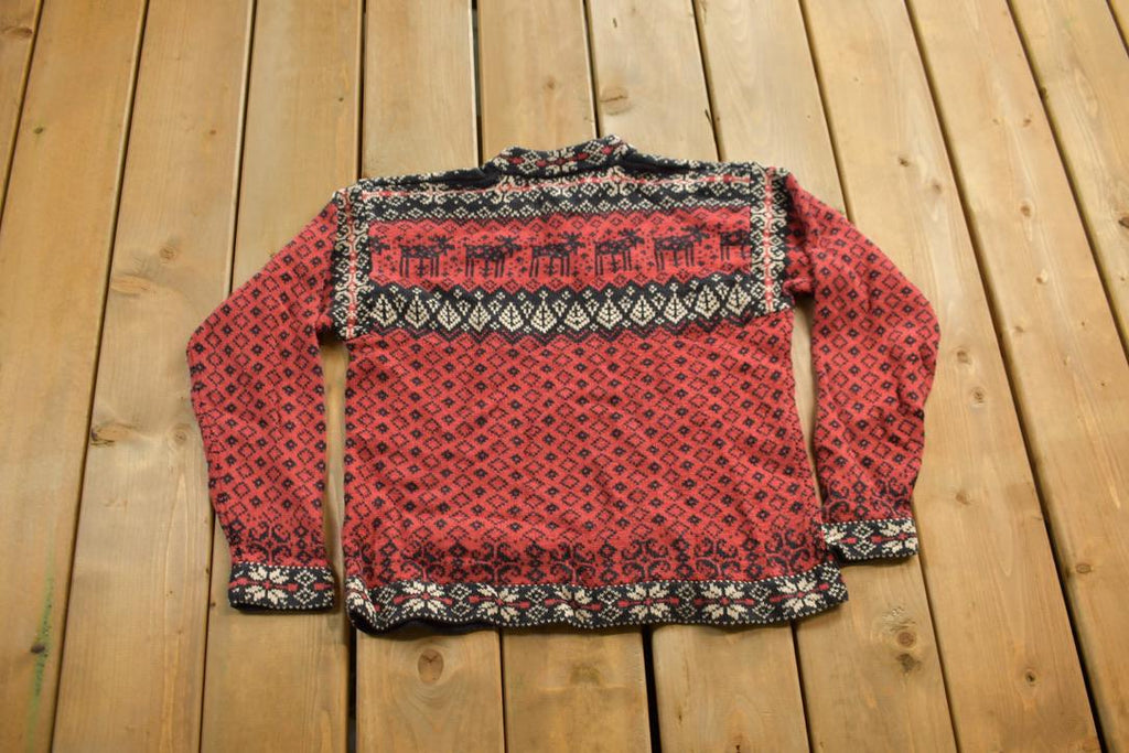 Vintage 1990s Nordic Knit Sweater Apres Ski
