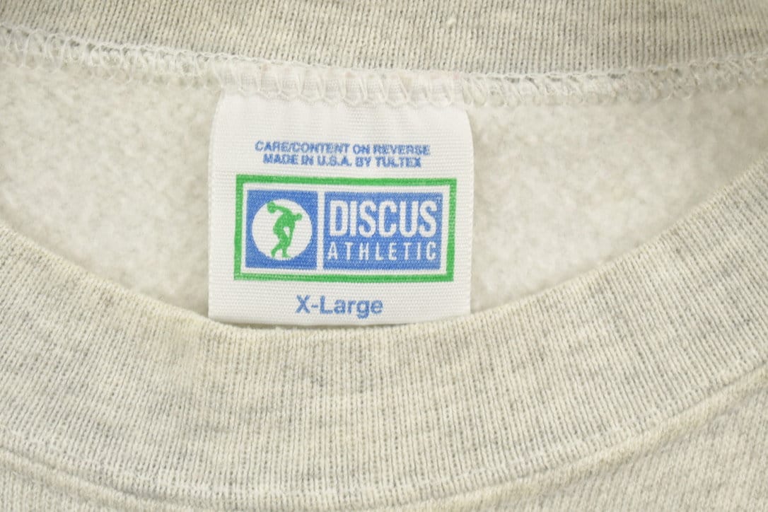 Vintage 1990s Discus Athletic Motorcycle Graphic Crewneck / 90s Pullover Sweatshirt / Streetwear / Made In The USA / Athletic Sportswear