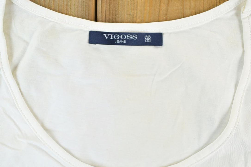 Women Vintage Vigoss Fashion Icon Y2K T-Shirt / Vigoss Grunge Skull Print / Contrast Stitch / Internet Famous Clothing / Over Dyed