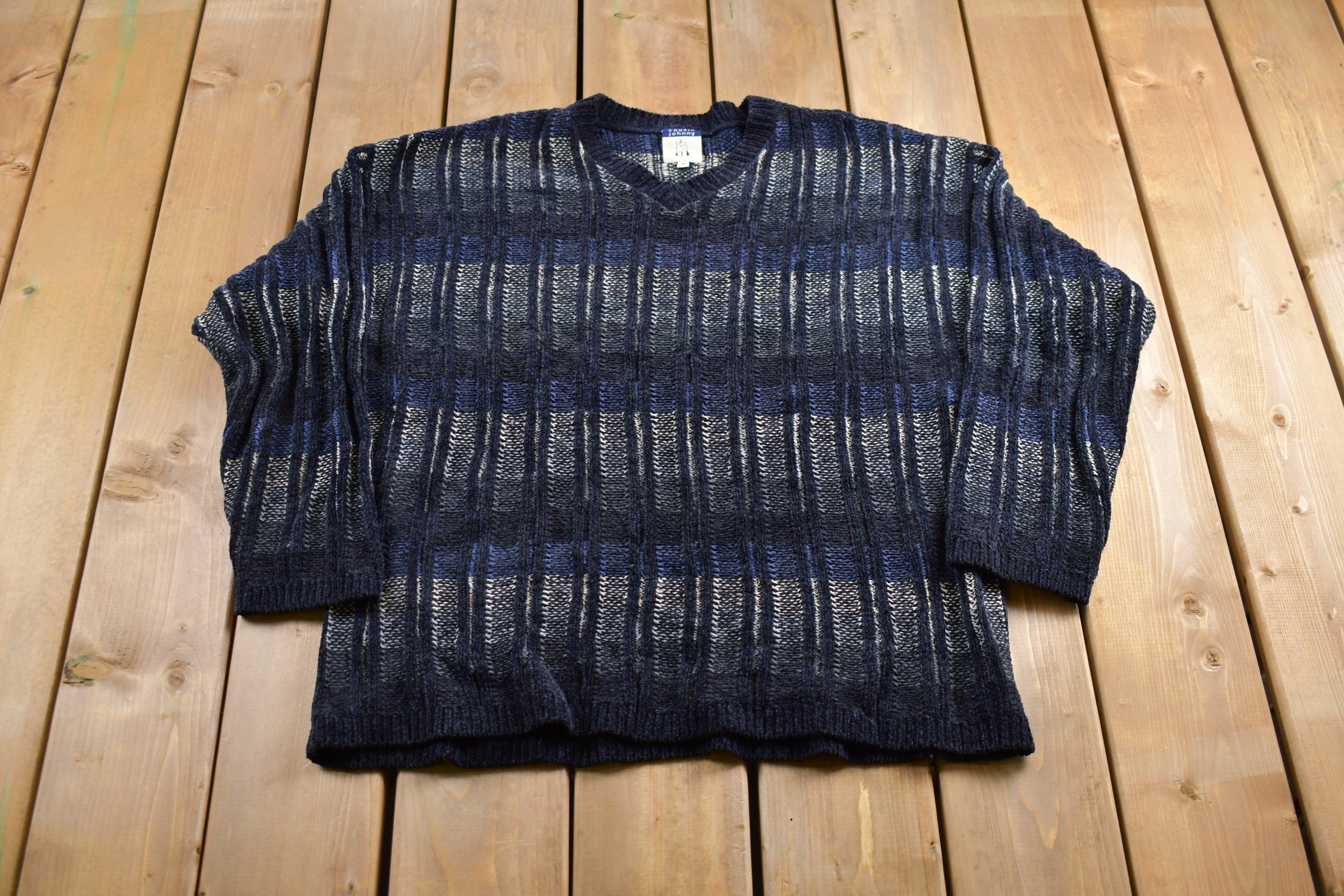 Vintage 1990s Cousin Johnny V-Neck Knitted Sweater