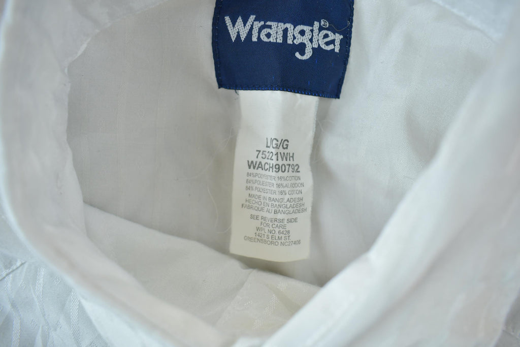 Vintage 1990s Wrangler Western Shirts Pearl Snap Button Up Rodeo Shirt Size L
