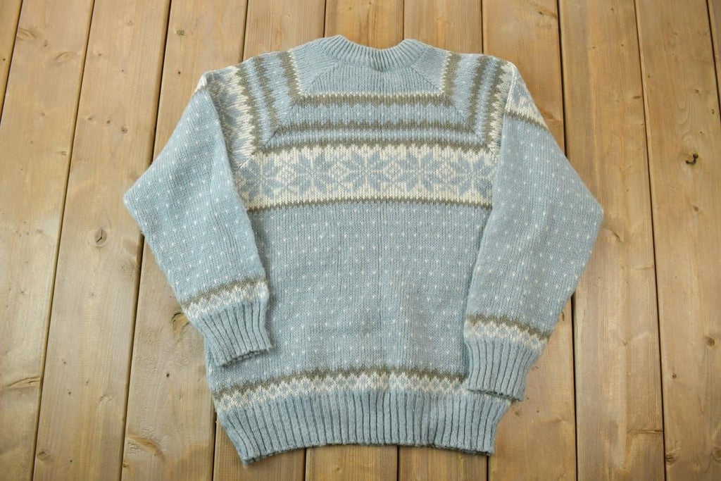 Vintage 1990s Norway Snowflakes Knit Crewneck Sweater