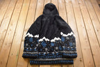 Vintage 1990s Snowcapped Mountains Winter Themed All Over Zip Up Fleece Sweater