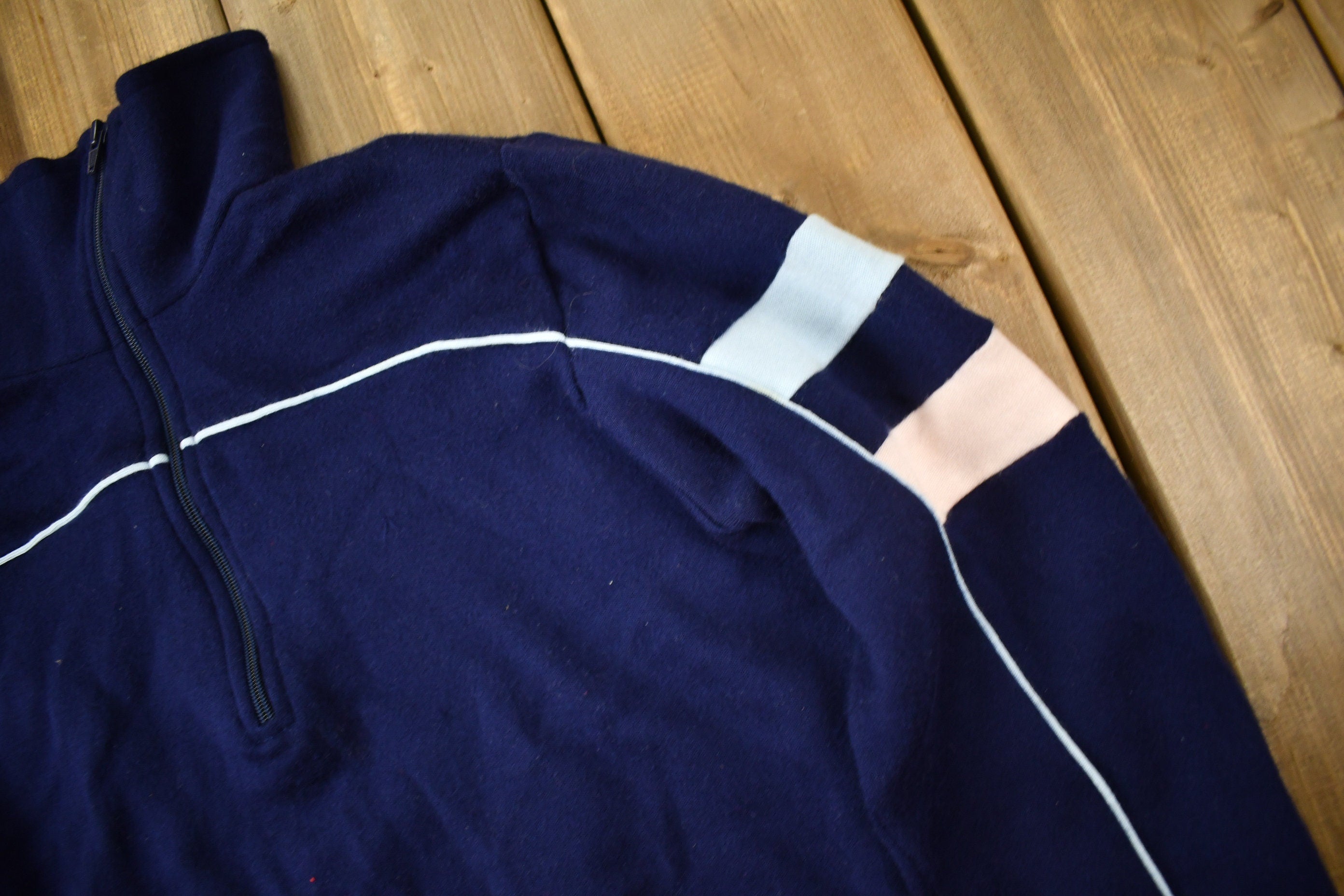 Vintage 1980s Track & Court Russell Athletic Blank Zip Up Sweatshirt