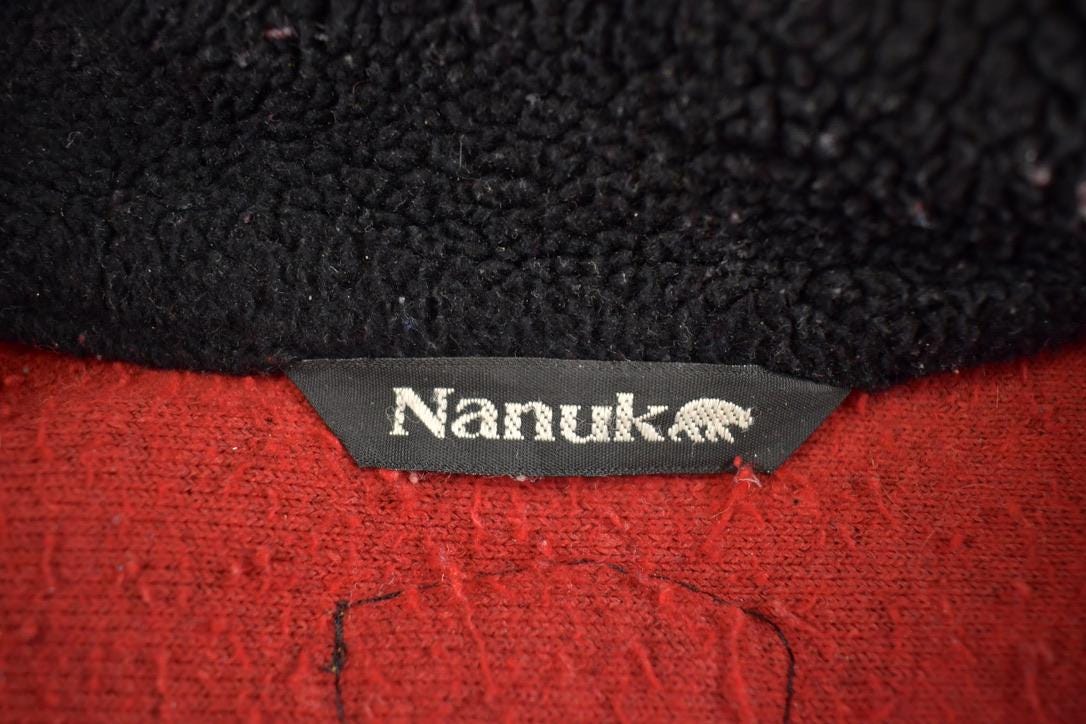 Vintage 1990s Nanuk All Over Print Bear Theme Fleece Sweater / Outdoorsman / 90s Sweater / Streetwear / Hiking / Fleece Zip up