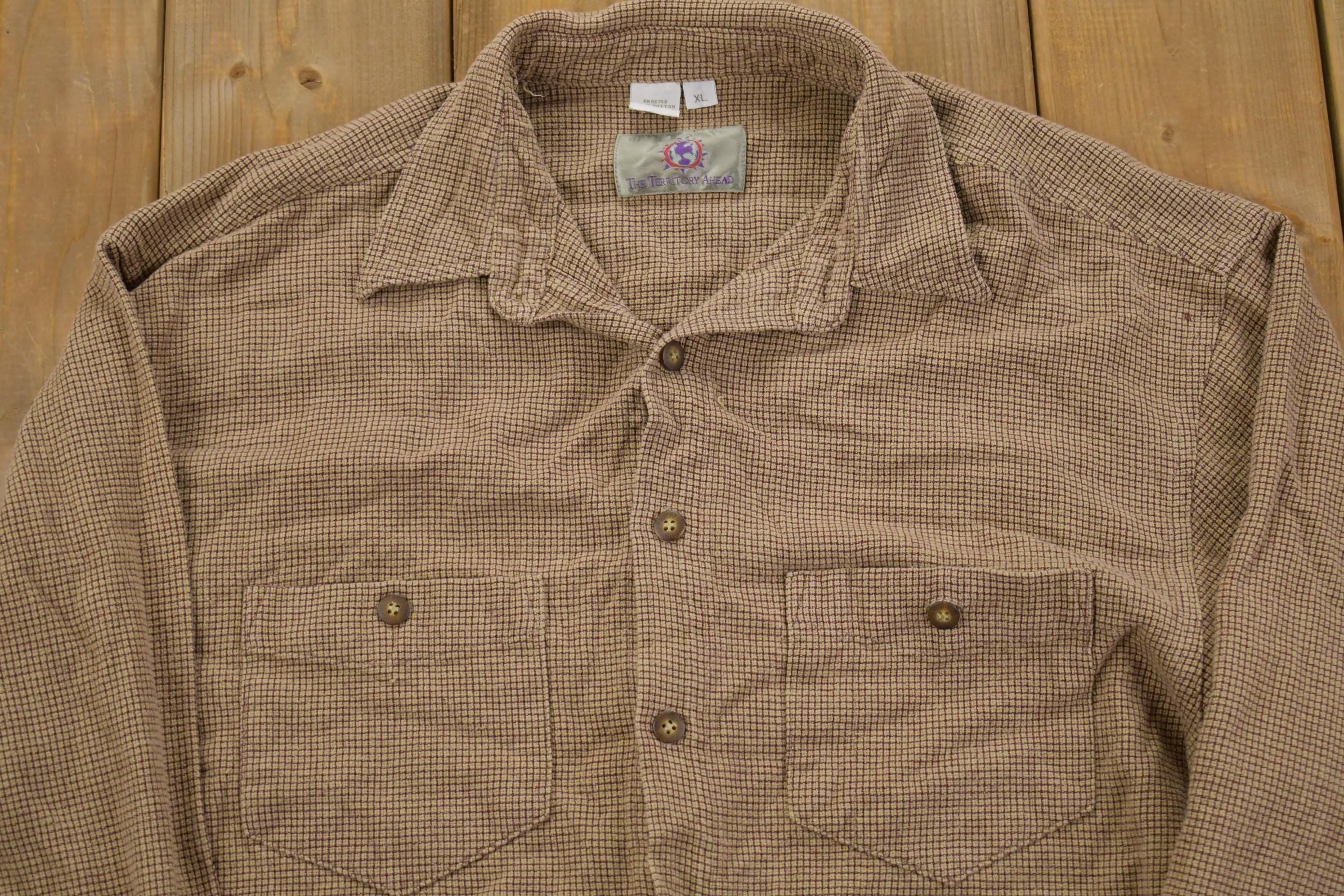 Vintage 1990s The Territory Ahead Plaid Flannel Button Up Shirt - XL