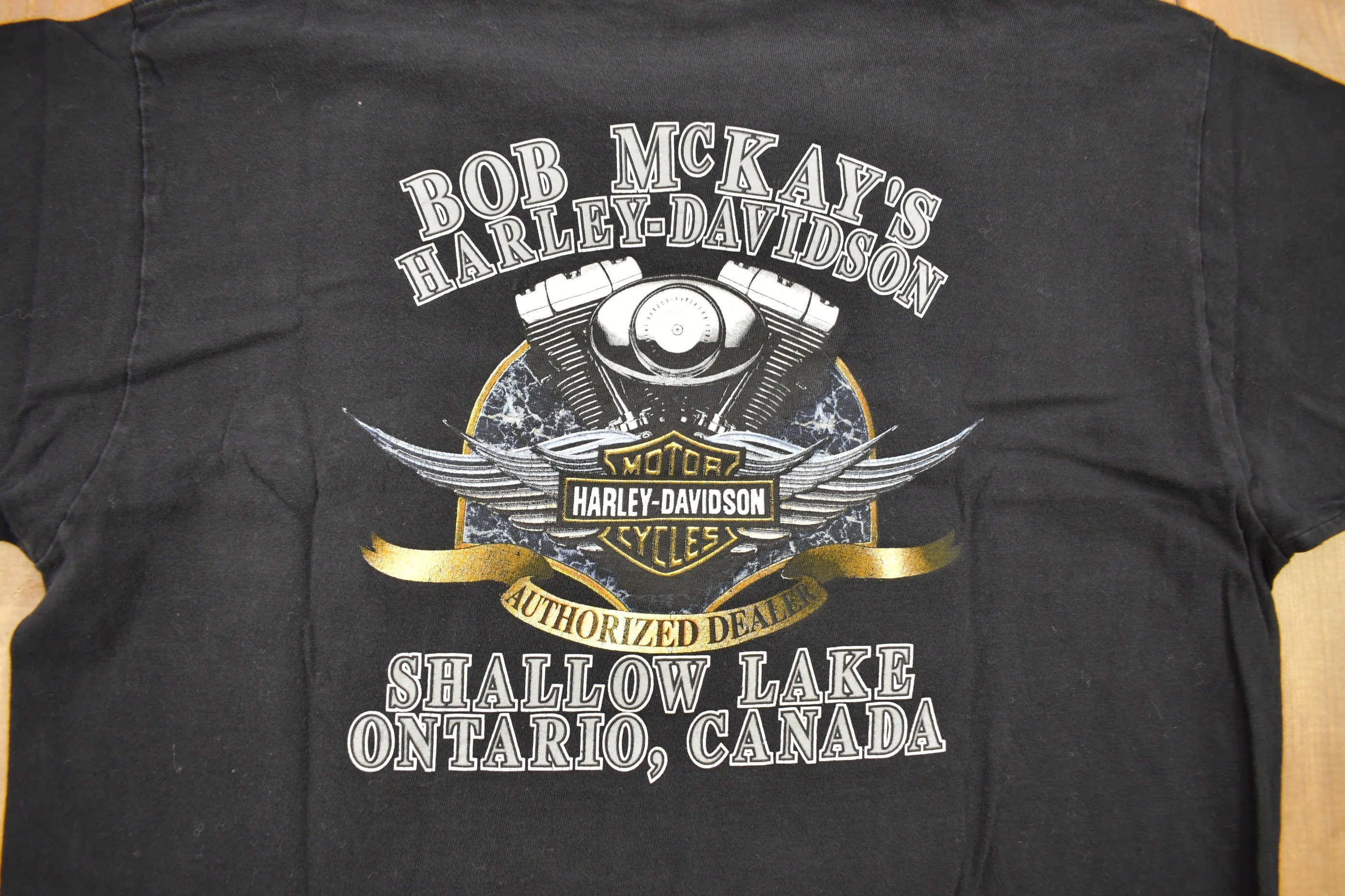 Vintage 2000 Bob McKay's Harley Davidson Shallow Lake Ontario Canada T-Shirt