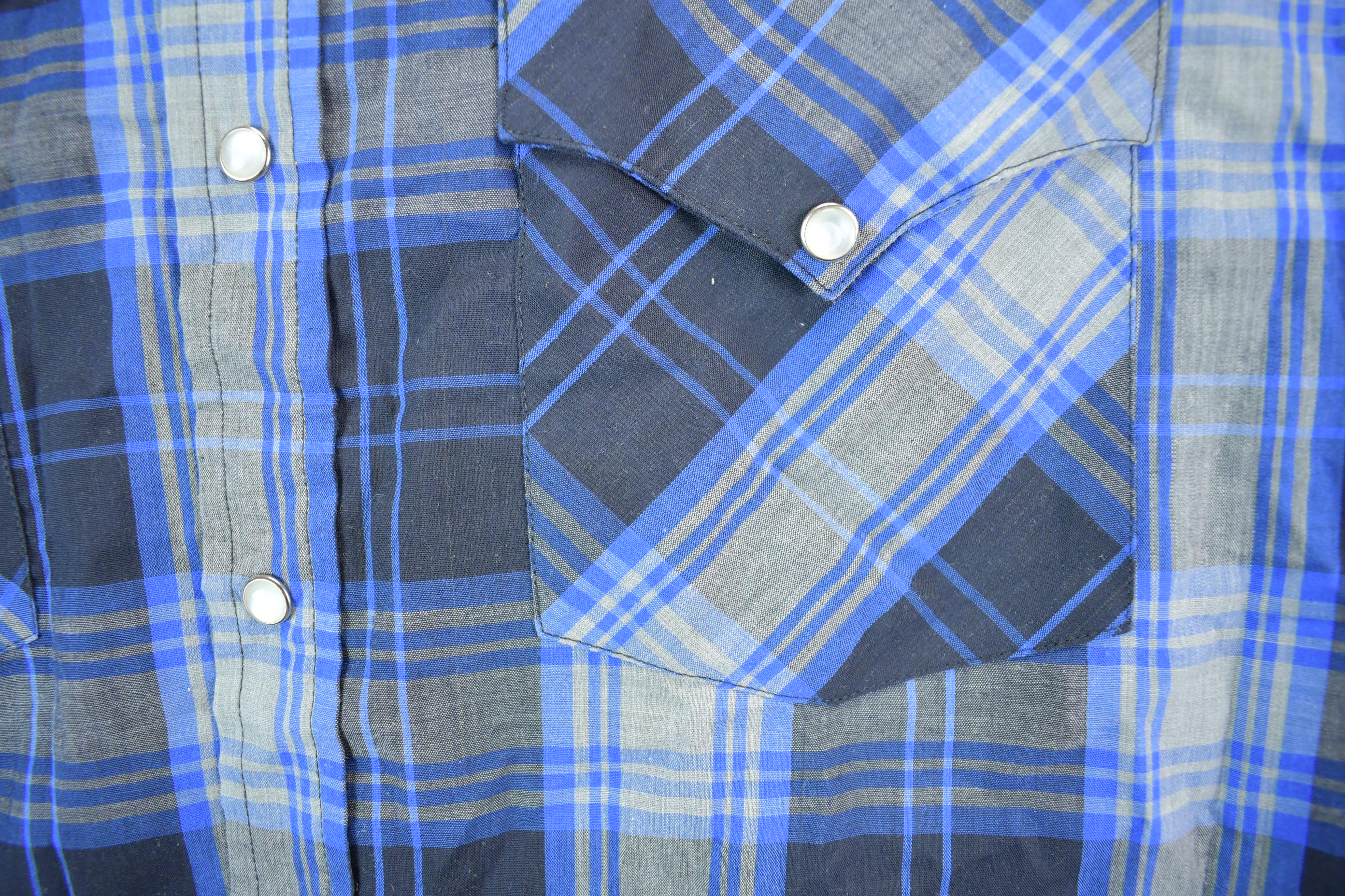 Vintage 1990s Blue Striped Button Up Shirt