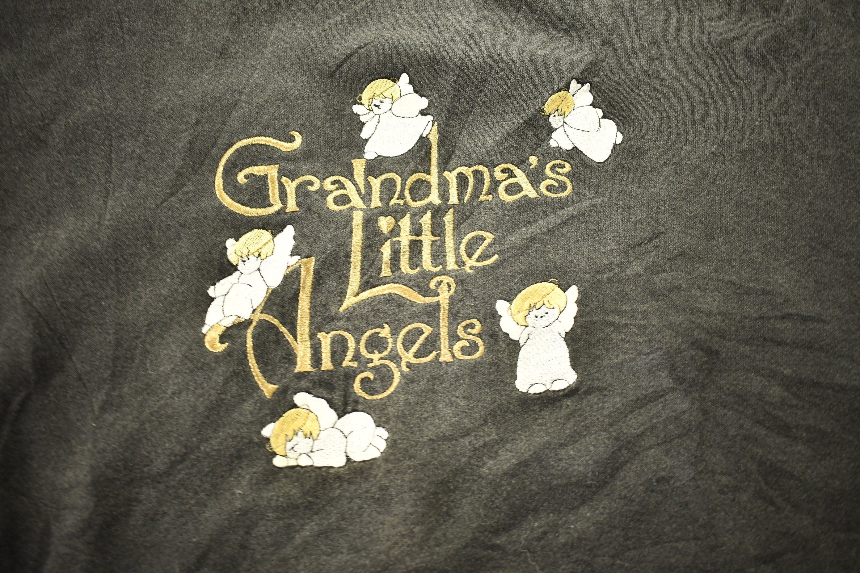 Vintage 1990s Grandmas Little Angels Embroidered Cute Crewneck Sweater