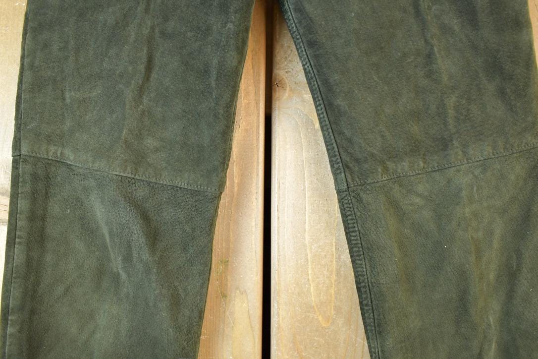 Vintage 1990s In Flight By Par Pablo Leather Airplane Pilot Work Jeans Size 24 x 30