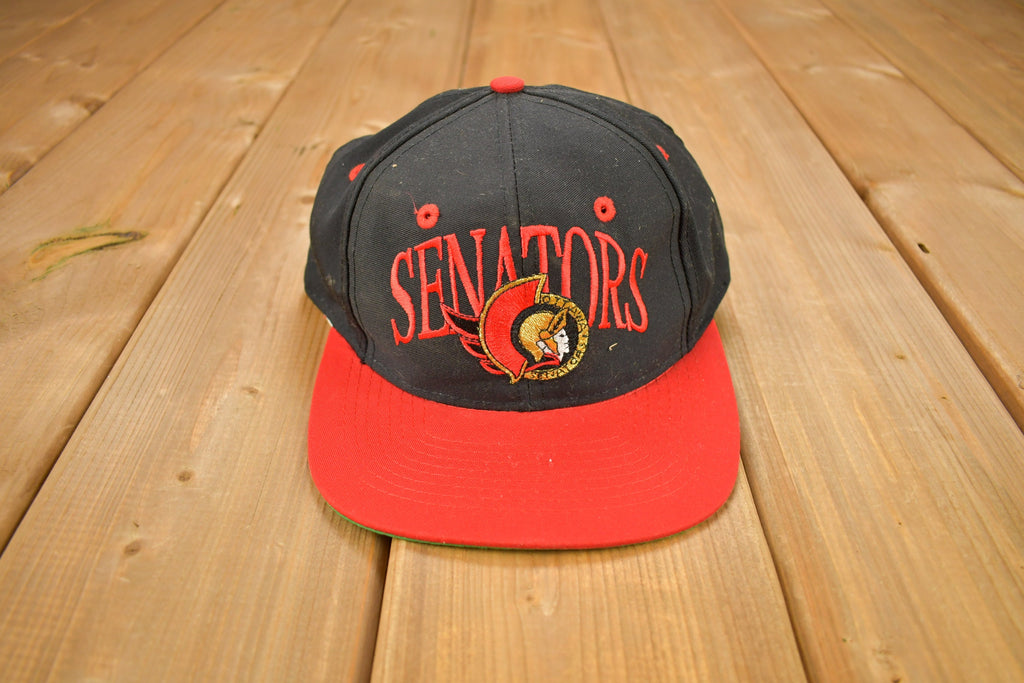 Vintage 1990s Ottawa Senators NHL The Game Strap Back Hat