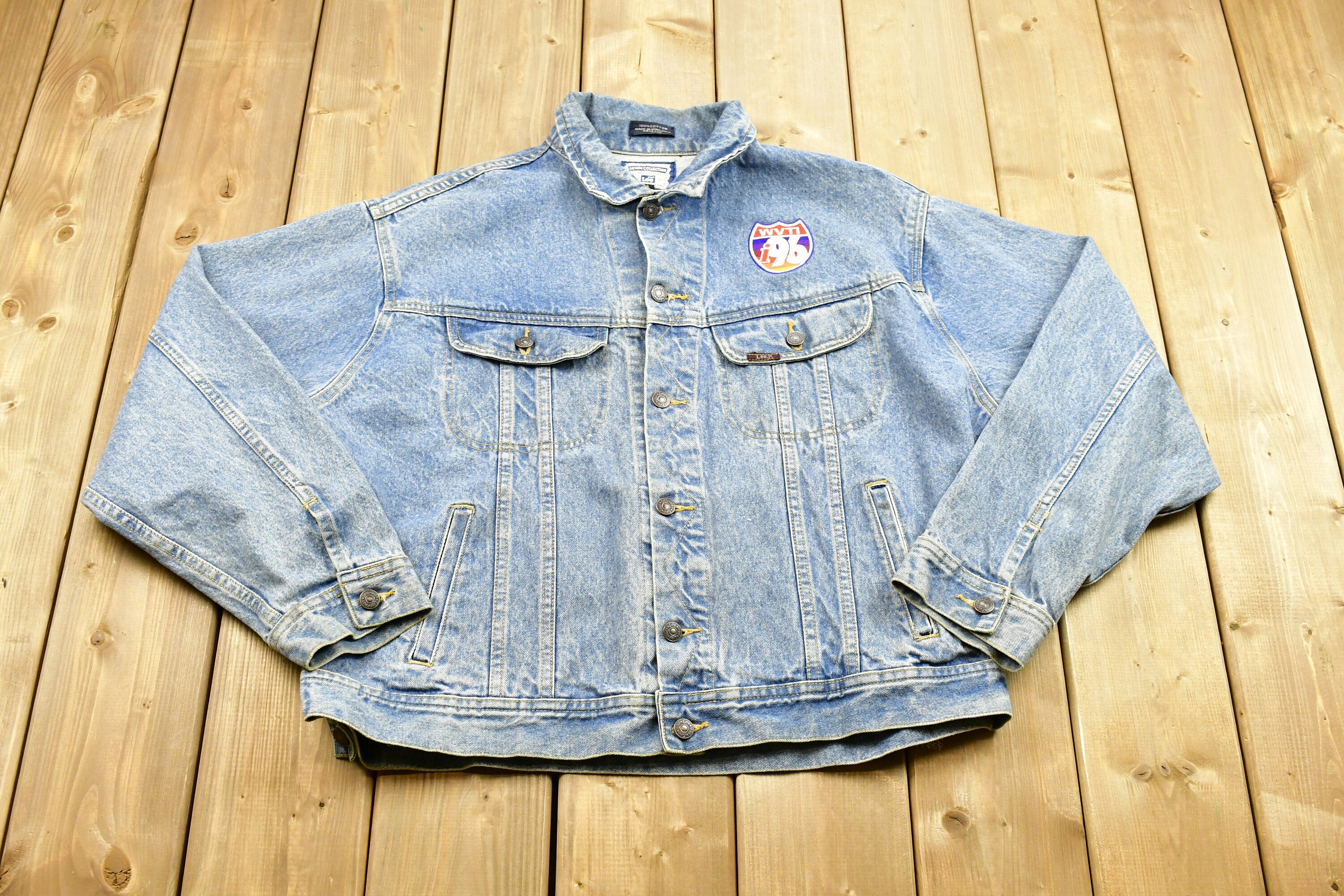 Vintage 1990s Interstate 96 Highway Jean Trucker Jacket