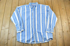 Vintage 1990s Denim Express Striped Button Up Shirt