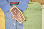 Vintage 1990s Deadstock HS Athletic Striped Long Fit Embroidered Button Up Shirt