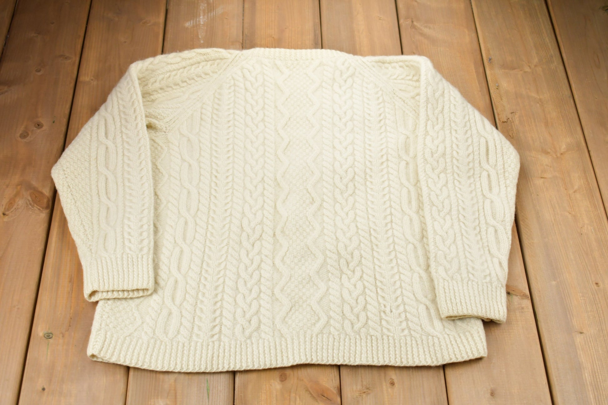 Vintage 1980s 3D Cable Knitted Sweater