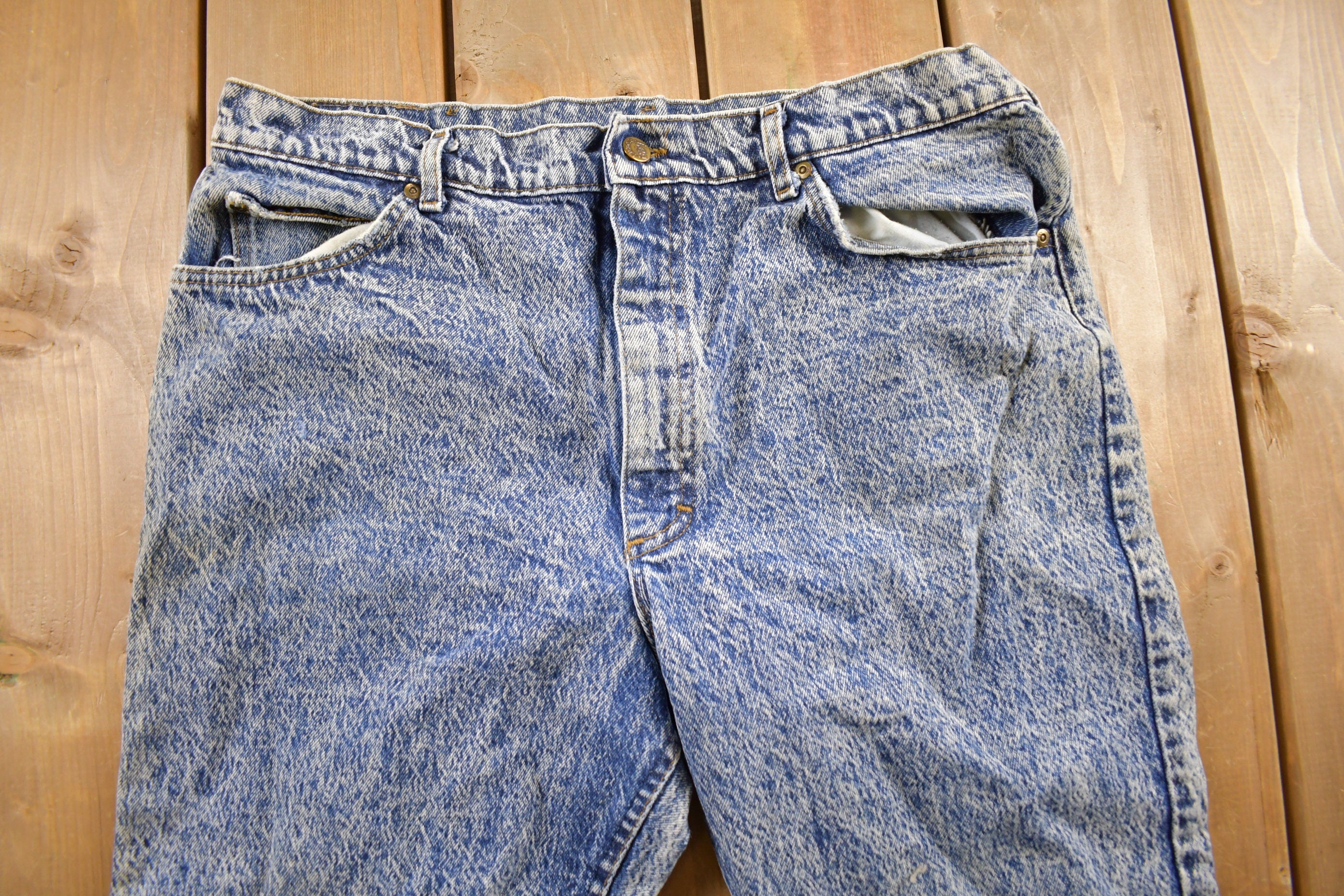 Vintage 1990s Lee Acid Wash Denim Jeans Size 36 x 27