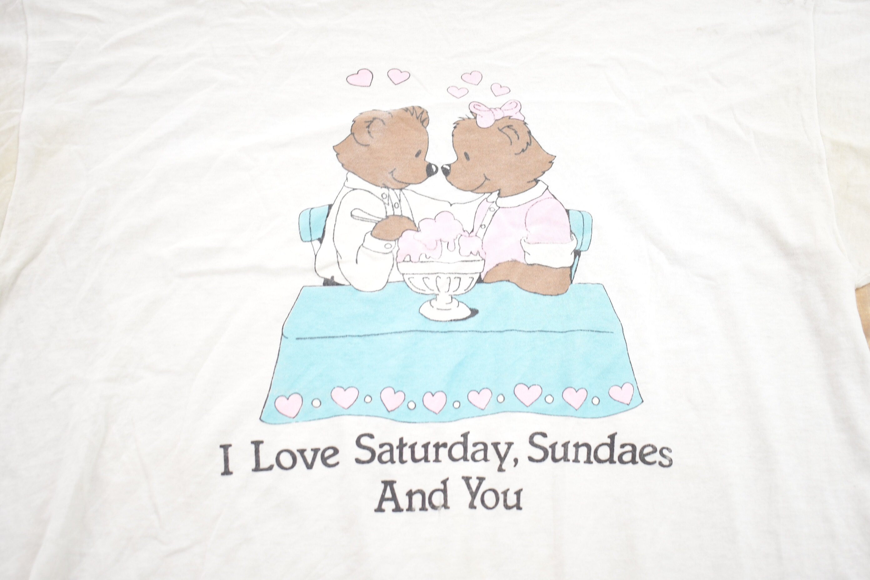 Vintage 1990s I Love Saturdays Sundaes And You Graphic T-Shirt