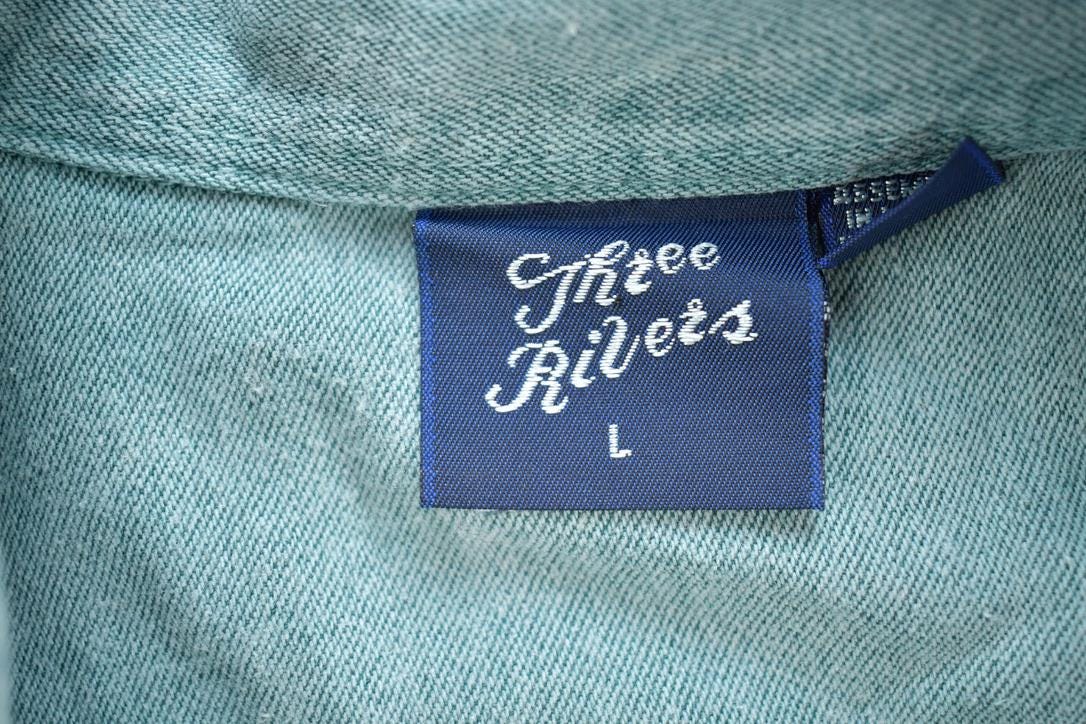 Vintage 1990s Three Rivers Beach Jean Long Sleeve Button Up