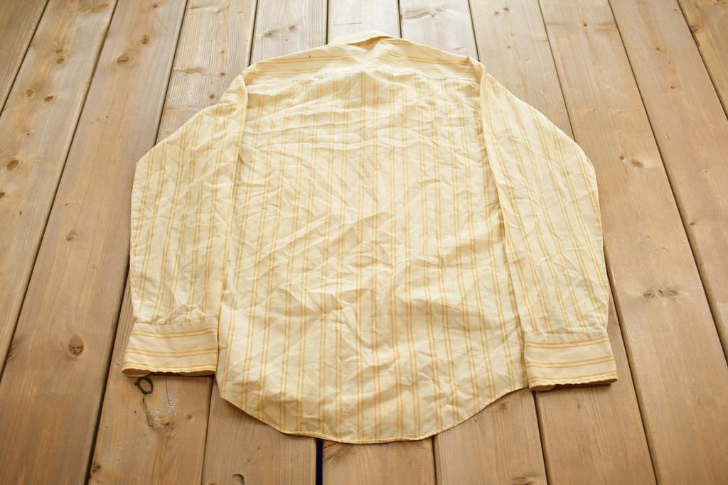Vintage 1980s Studio One By Campus Striped Formal Casual Button Up Shirt