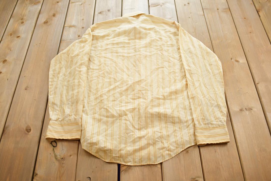 Vintage 1980s Studio One By Campus Striped Formal Casual Button Up Shirt