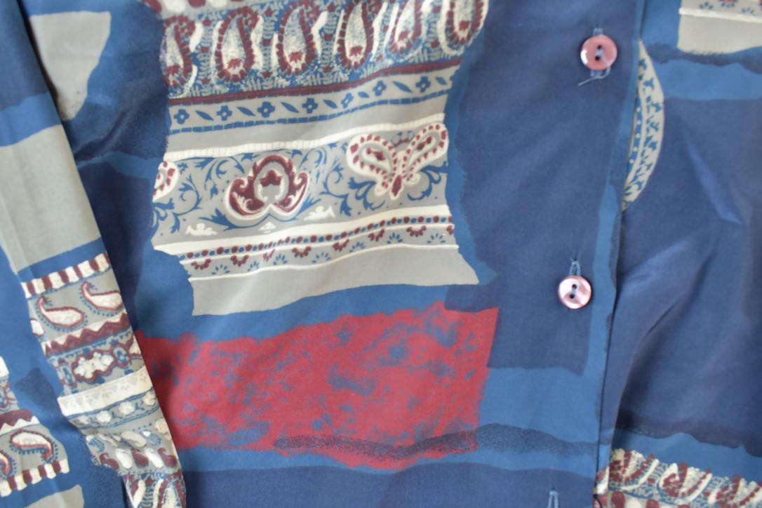 Vintage 1990s Roman Abstract Button Up Silk Shirt